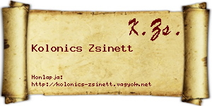 Kolonics Zsinett névjegykártya